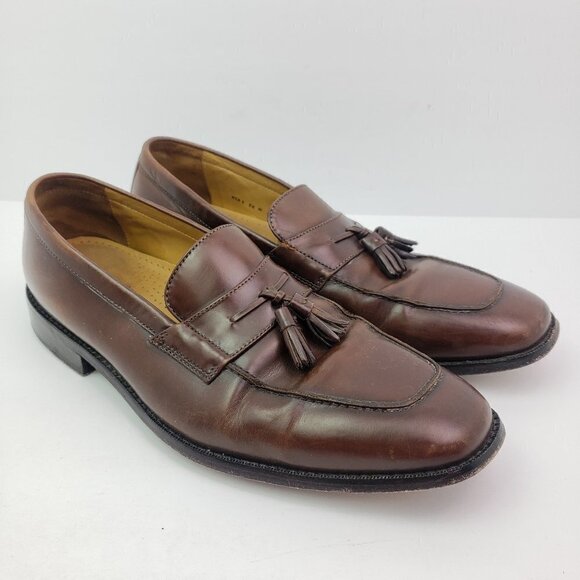 Cole Haan Mens Size 9.5 Brown NikeAir Tassel Slip On Formal Dress Loafer Shoes main image 4